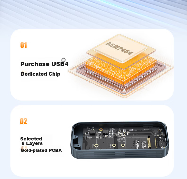 Mihu USB4 Hard Drive Enclosure, 40Gbps USB4.0 Compatible with Thunderbolt 4/3, M.2 NVMe, Suitable for Apple Macmini Laptop SSD External PNU4 SE 11