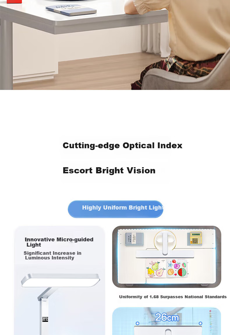 Jingqian Desk Lamp with Eye Protection, Full Spectrum Reading Light for Children And Students, Rechargeable Lamp for Study And Writing, Suitable for Dormitory And Desk Use 3