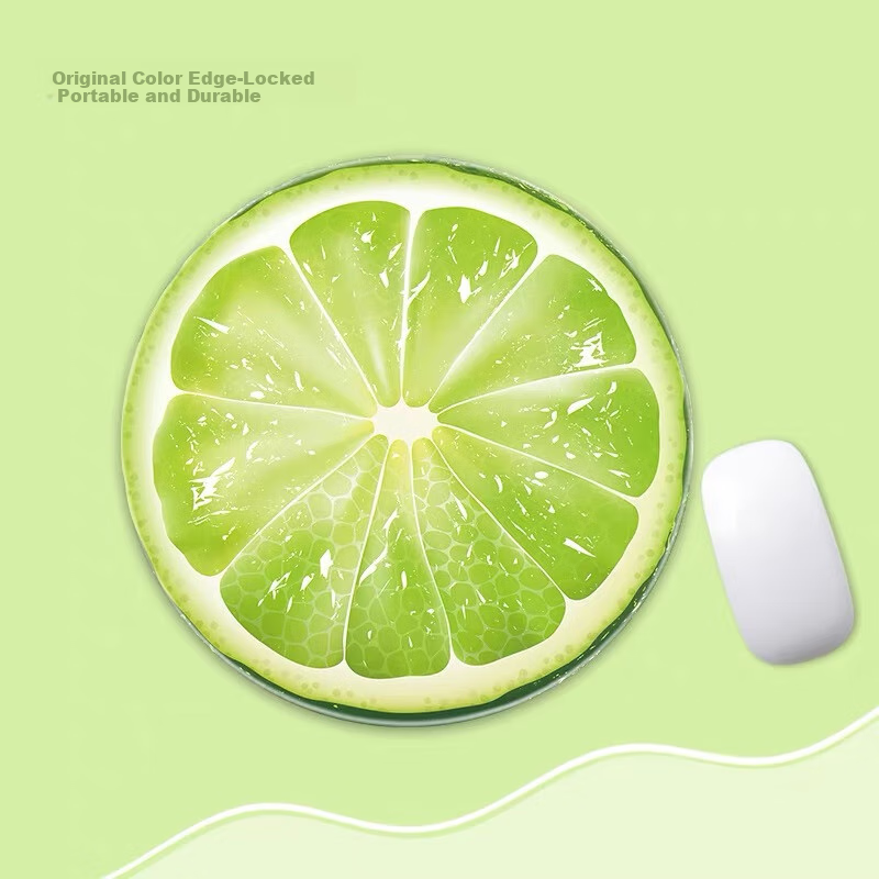 Juyingfeng Mouse Pad, Small Size with Lock Edge, Round Mouse Pad, Portable, Washable, Laptop Mouse Pad, 220*220mm, Lime Gree
