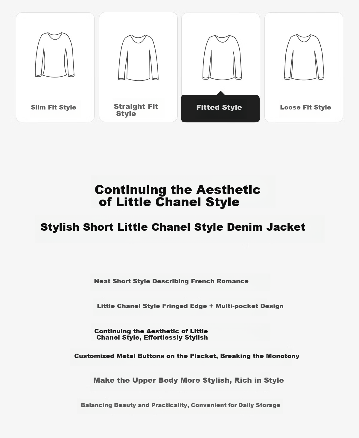 Chushen Retro-Style Denim Jacket for Women, Straight-Leg Frayed Edge Chanel-Inspired Short Coat S143U5003 2