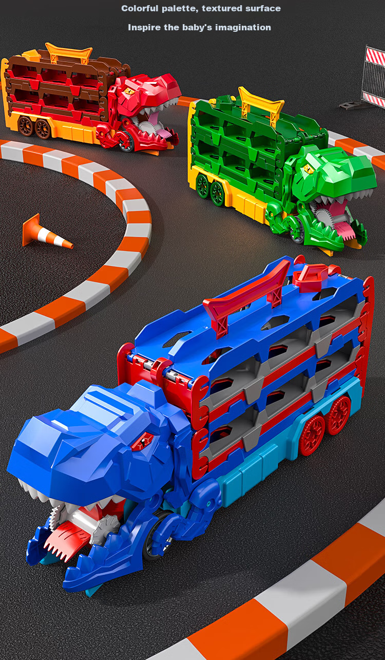 Snaen Children's Dinosaur Toy Car with Ejection Track, Transforming Alloy Car, Birthday Gift for Boys Aged 3-6 Years Old 8
