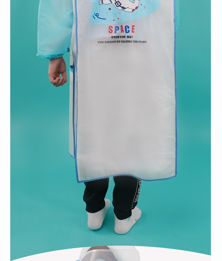 Youxi Rocket Kids Rain Boots and Raincoat Set EVA Waterproof Cape Water Play Two-Piece Set Size 30 1