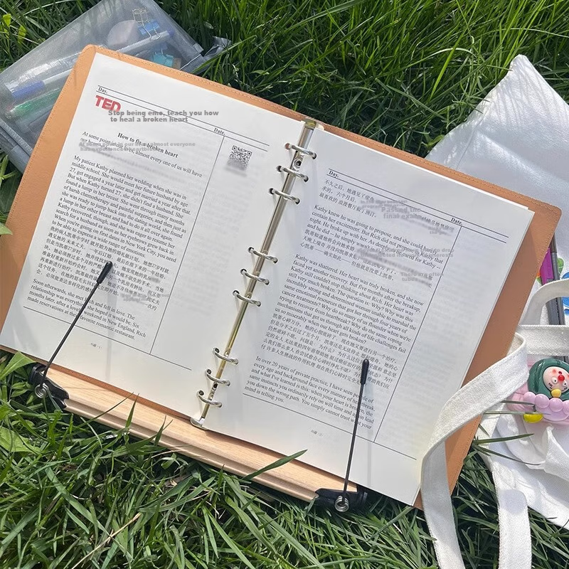 TENGXIONG 2026 New Edition TED Selected English Speech Manuscript Paper Version Loose-Leaf Notebook, Chinese And English B5 Size, Customizable with Replaceable Pages, for Students' Research, English Practice And Note-Taking