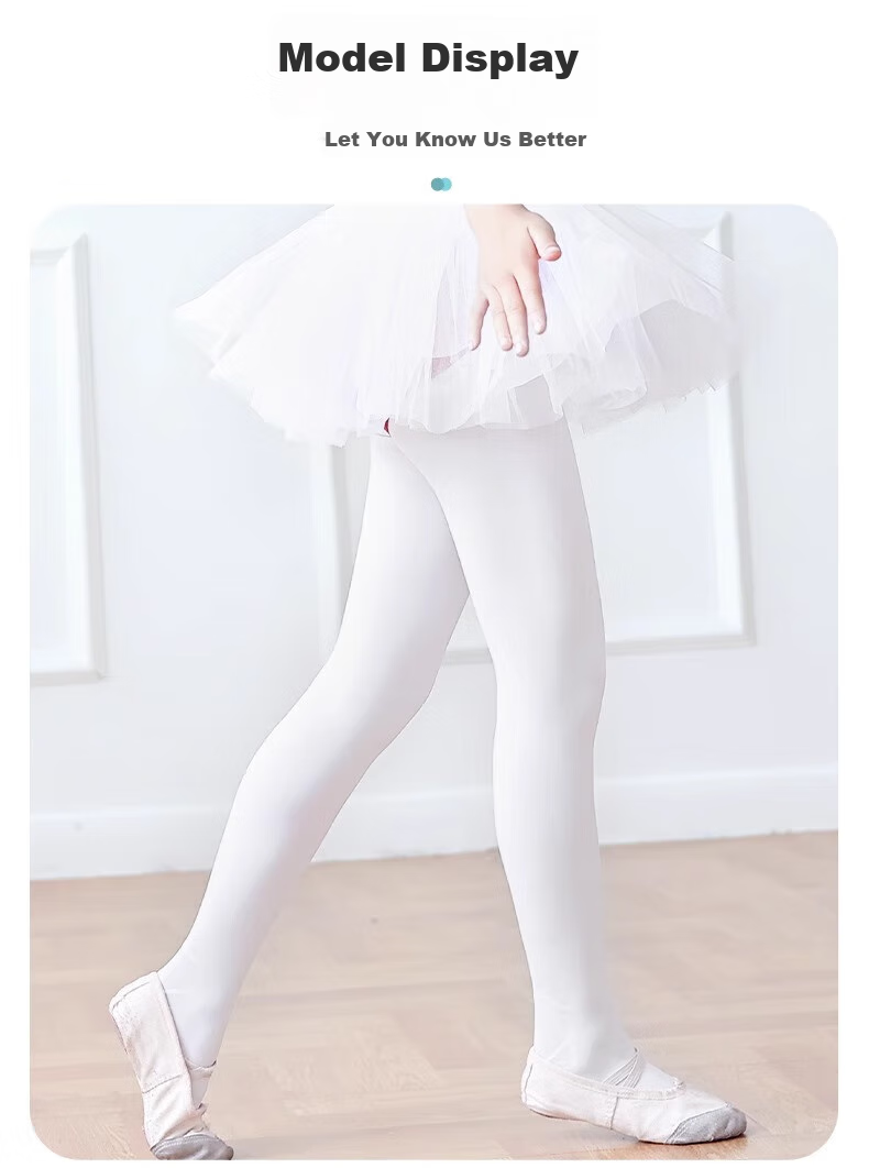 Bingxuemumian Children's Dance Tights, Thin Spring And Summer Style, Non-Slip Pantyhose, White Stockings, Anti-Snagging, for Girls' Dancing Socks 16