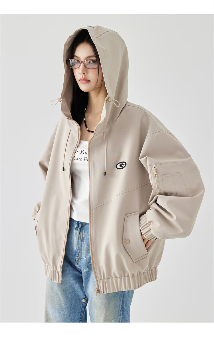 GOLFCROSS [Bestseller] Couple's Dopamine Hooded Jacket with Letter Embroidery Logo, Pink, Size M 13