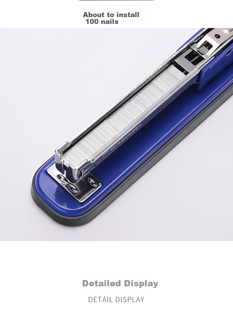SUNWOOD Efficiency King Series, 50-Page Metal Multifunctional Rotatable Stapler/binder, Three Binding Forms, Grayish Color, P85 2