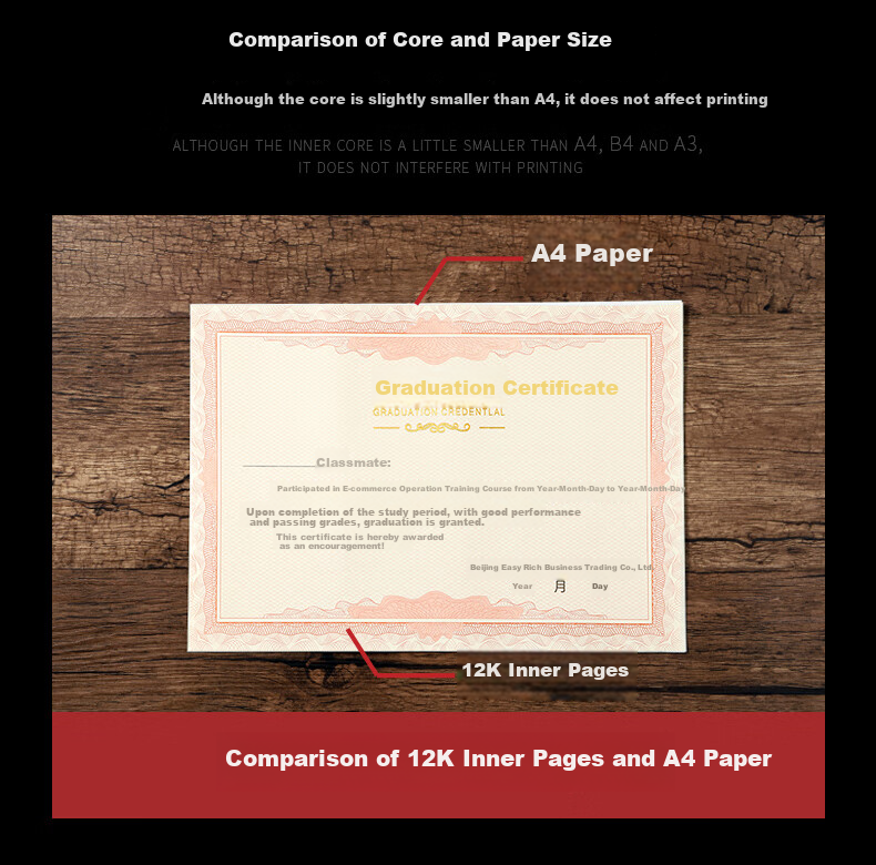 Elifo Custom Graduation Certificate Cover Pages, Large Size 12K Customized for 10 Books, 12K 10-Book Set (Including 15 Inner Pages) 4