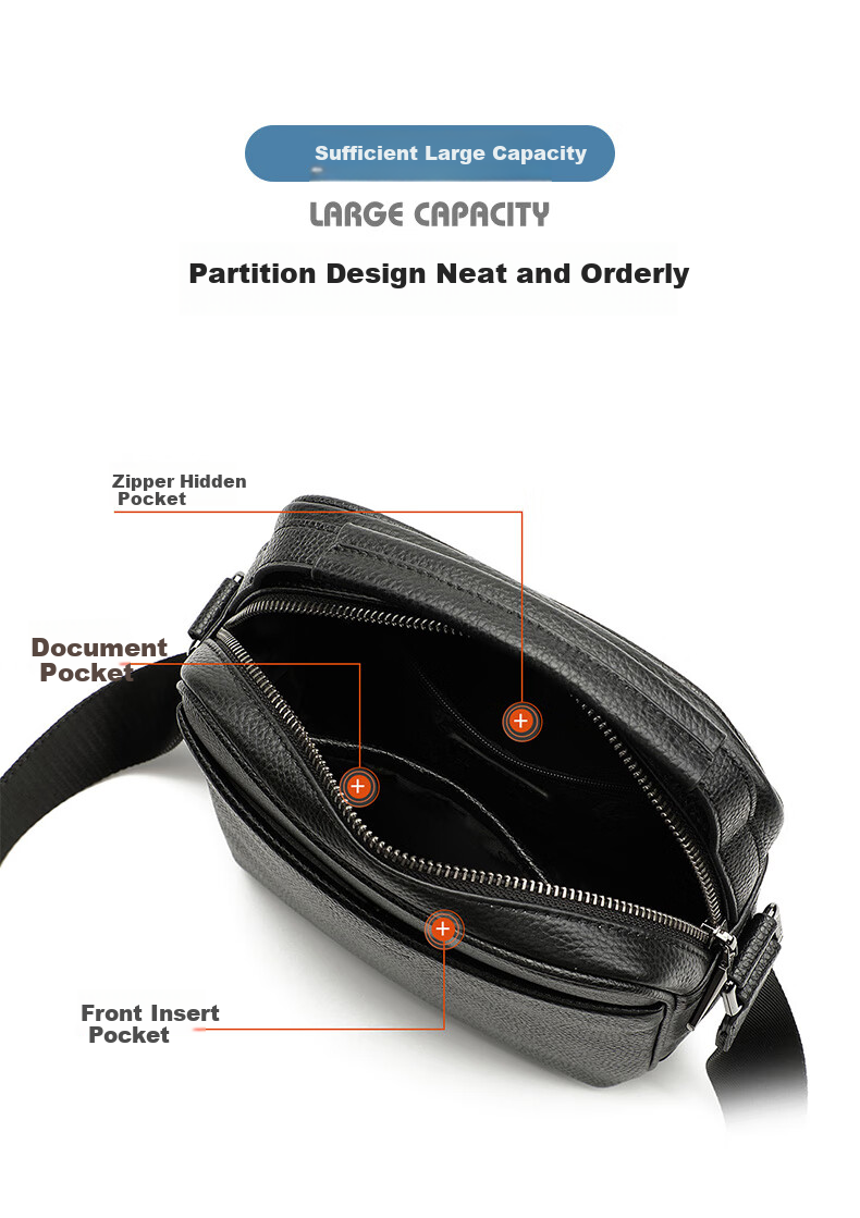 CROCODILE Top-Grain Leather Men's Casual Shoulder Bag, Fashionable Versatile Youth Crossbody Bag T1167 Gift for Boyfriend 5