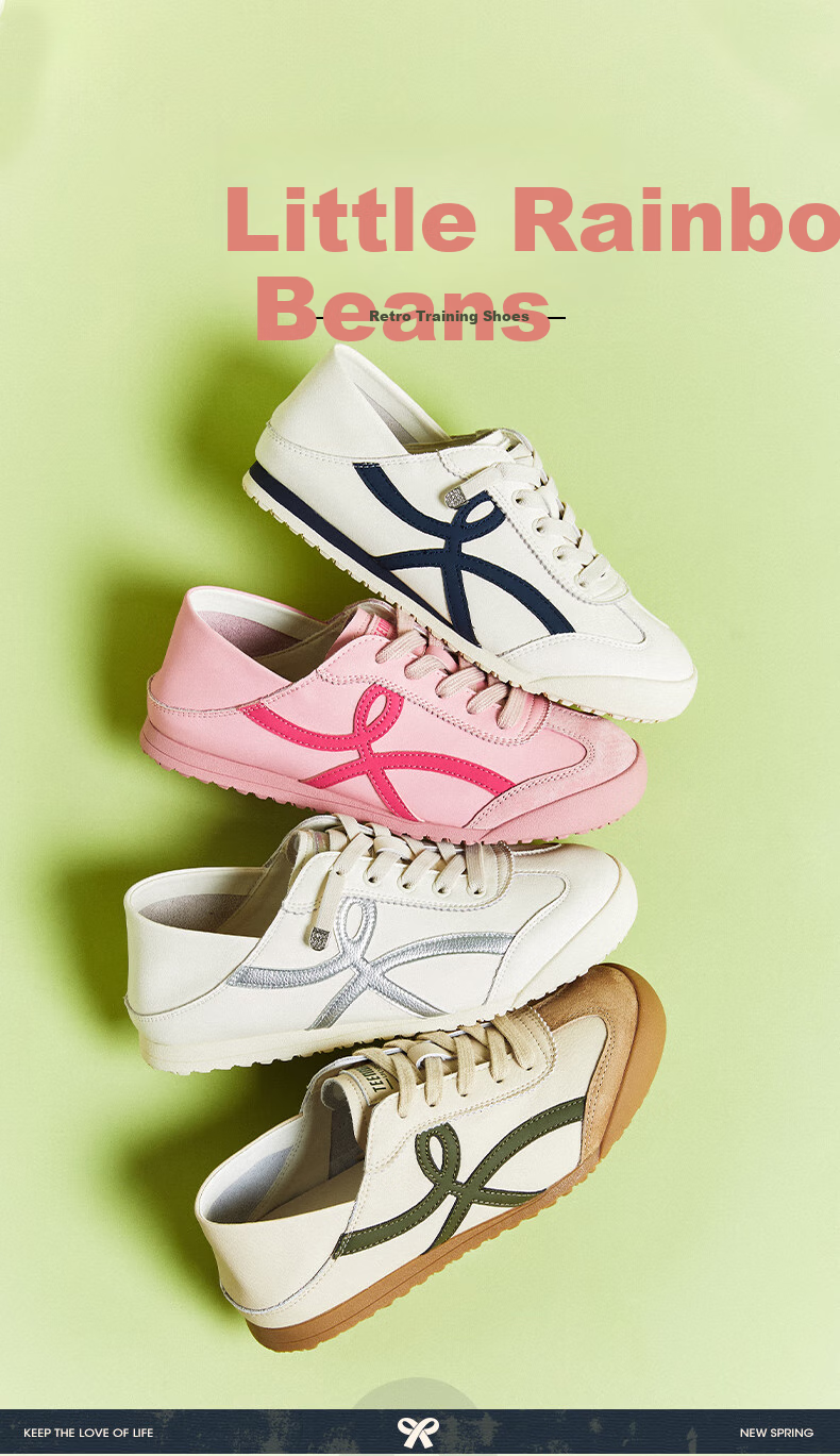 TEENMIX Women's Shoes, Flat Retro Training Sneakers, Versatile White Casual Shoes for Women, New Style 3