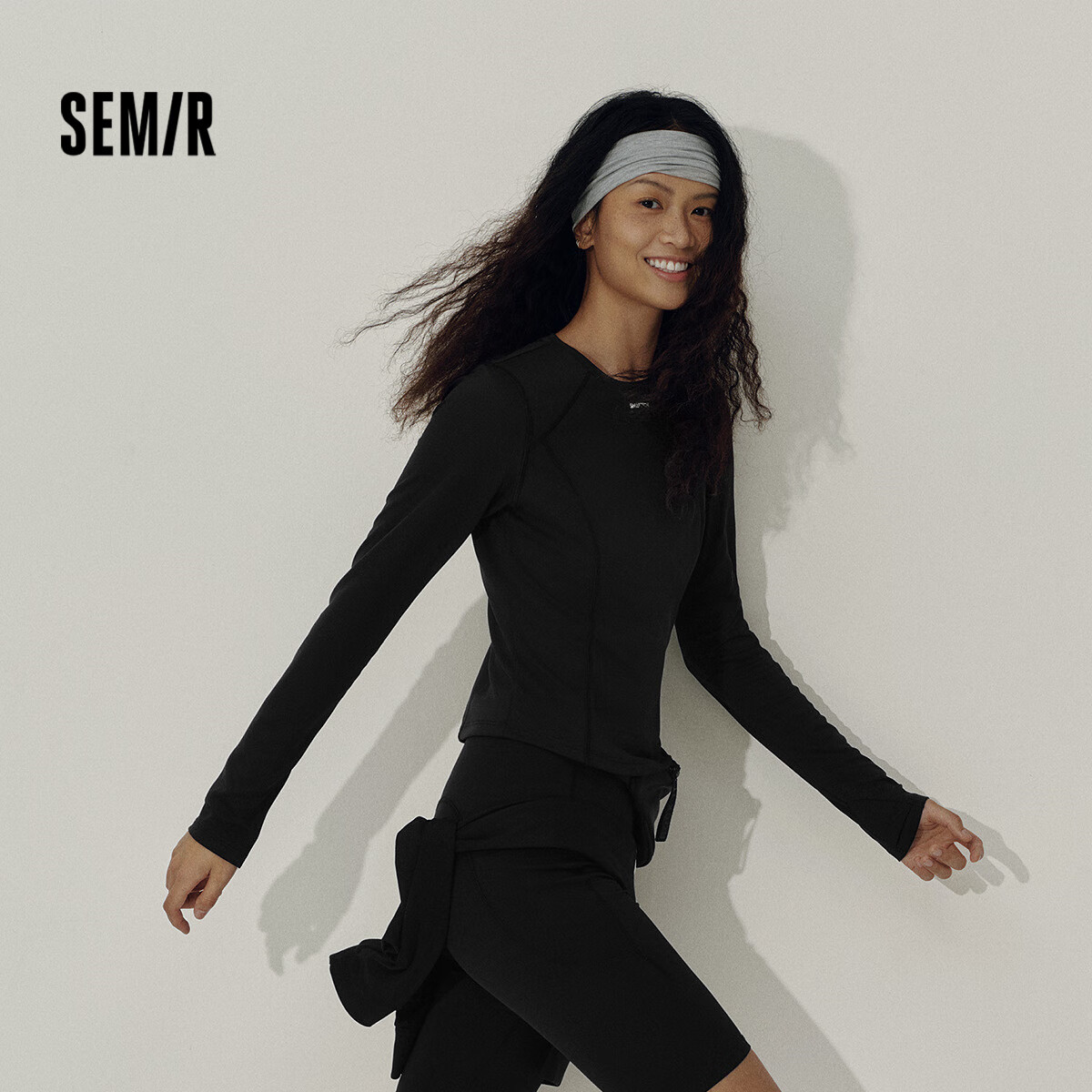 Semir Women's Long-Sleeve T-Shirt, Autumn Short Style, Moisture-Wicking And Quick-Drying, Sports Cycling Top, 102525101001