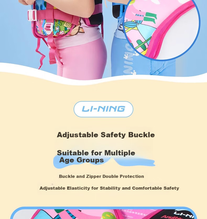 LI-NING Kids Life Jacket Buoyancy Vest Swimming Beginner Professional Safety High Buoyancy Swimwear for Children 10