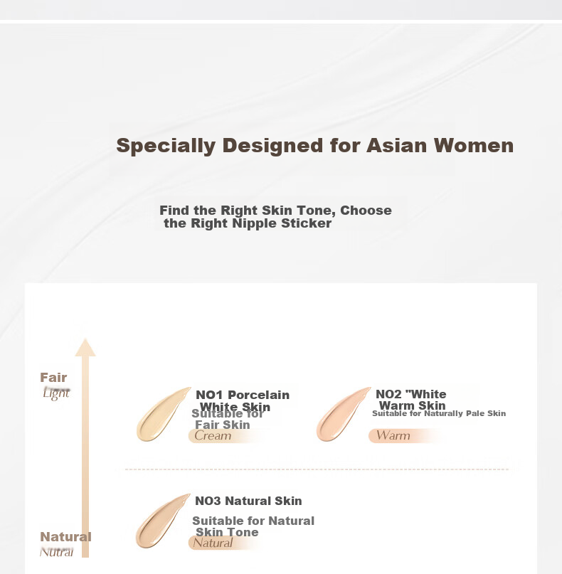 Vcn [Half-Round Adhesive Patch] N03, Natural Skin Tone, Thin Wedding Dress, Invisible, Prevents Nipple Show-Through, Anti-Exposure, for Summer 8
