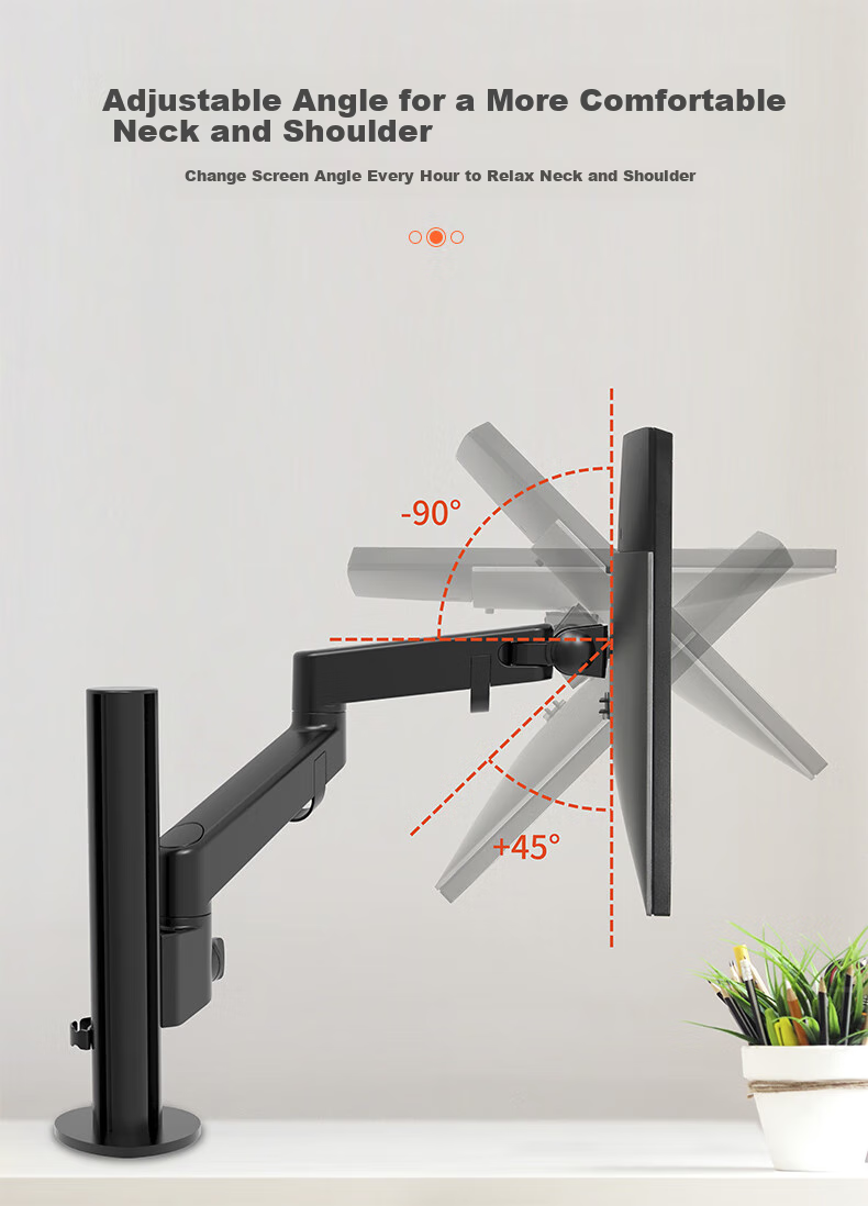 ECOLA Monitor Stand, Computer Stand, Height-Increasing Stand for Computers, Mechanical Arm Computer Desk Stand, Spiral Lifting Mechanical Spring Display Screen Stand FT62BK 11