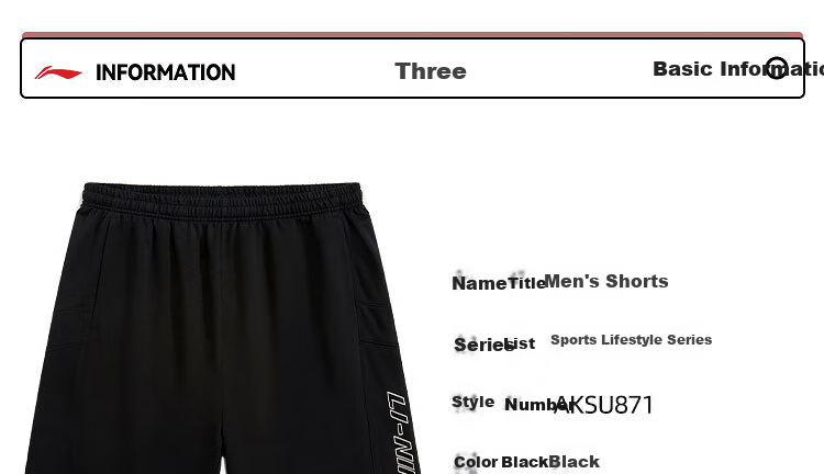 LI-NING Men's Fashion Casual Versatile Breathable Skin-Friendly Comfortable Sports Running Shorts 10