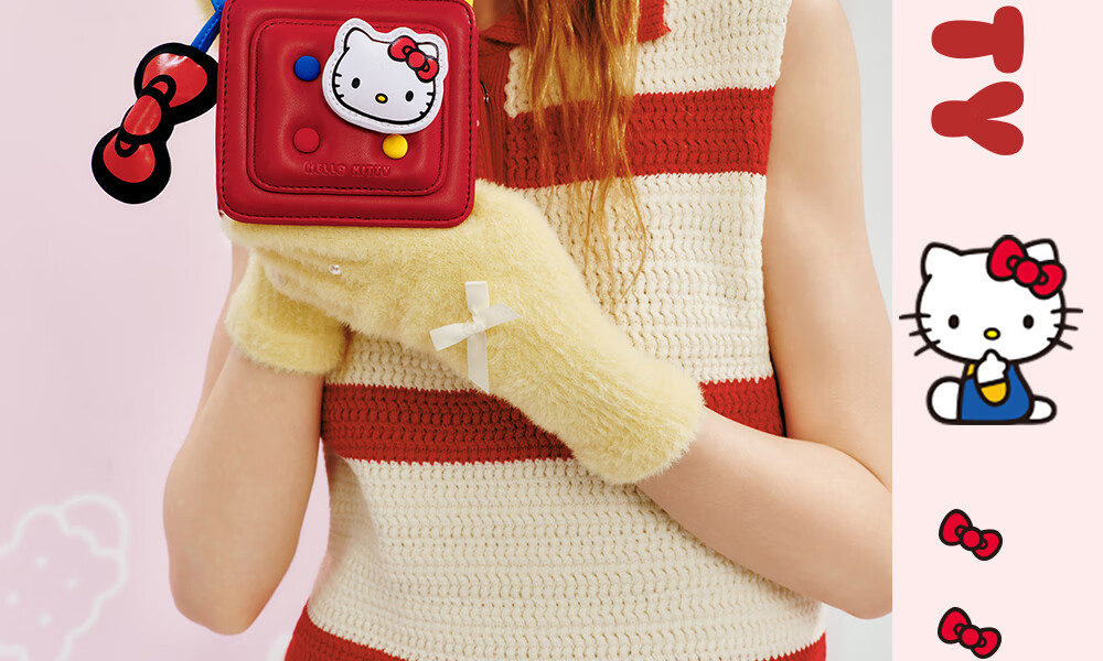 Toutou Birthday Gift, HelloKitty Shoulder Bag, Sanrio Waffle Bag, Red Hello Kitty Zodiac Year Souvenir 23