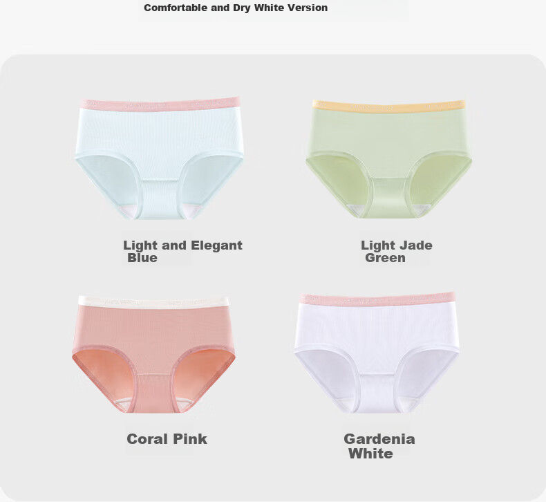 Hzasz 4-Pack Girls' Underwear, Pure Cotton, for Ages 13-15, Puberty Shorts, High School Teenage Girls' Triangle Panties 21