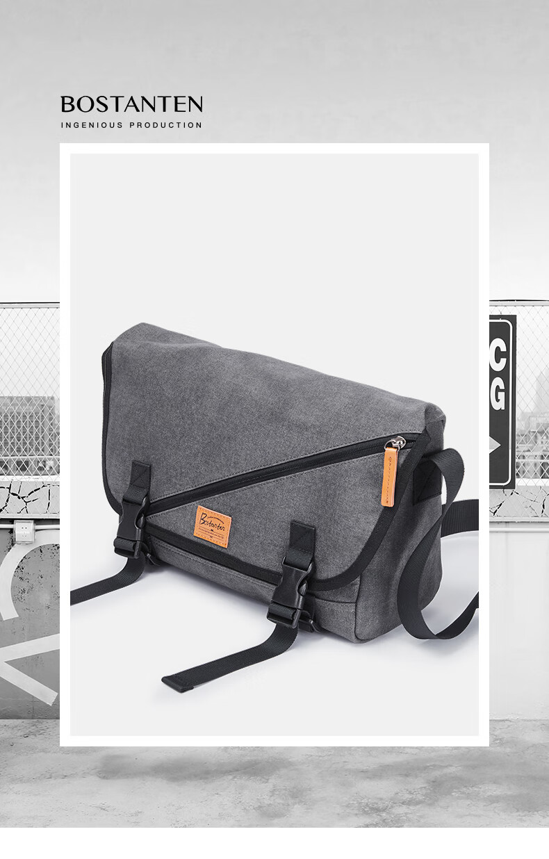 BOSTANTEN Shoulder Bag for Men, Trendy College Student Small Backpack, Large Capacity Messenger Bag, Men's Crossbody Bag, Phone Pouch 1