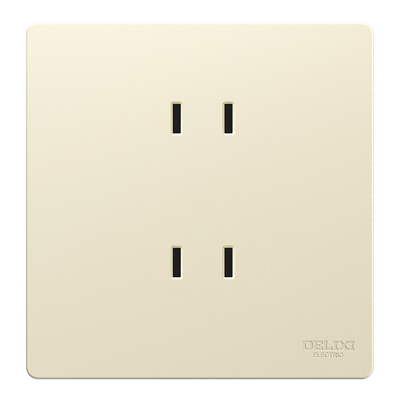 DELIXI Matte Frosted Cream Style Large Panel Four-Socket Switch CD806 Silver Osmanthus Yellow