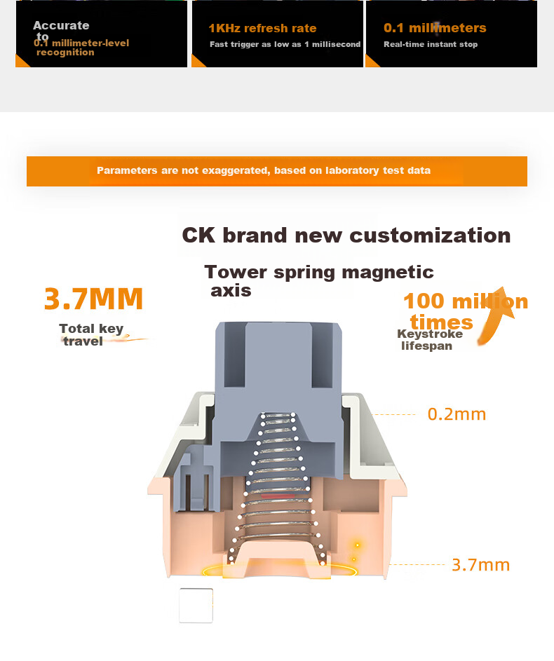 CoolKiller CK108 Mechanical Keyboard, Wireless Bluetooth Tri-Mode Gaming E-Sports Customizable RGB Retro Magnetic Switch Clicky Switch for Home Use 9