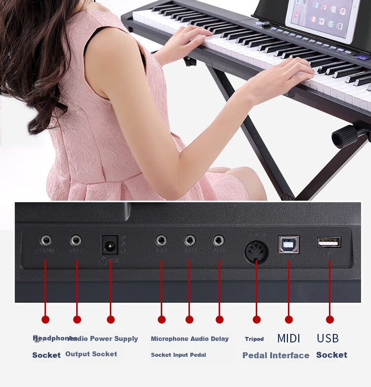 MOSEN MS-100M Digital Piano, Youth Series, 88 Weighted Keys, Electronic Digital Piano, Wood Grain Color 23