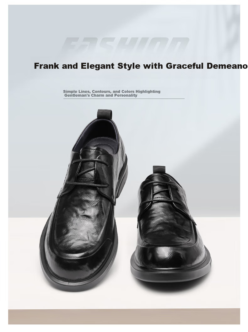 Qiangren Fashion Business Casual Commuter Derby Shoes Lightweight Breathable Work Men's Shoes JDA73213 Black 41 3