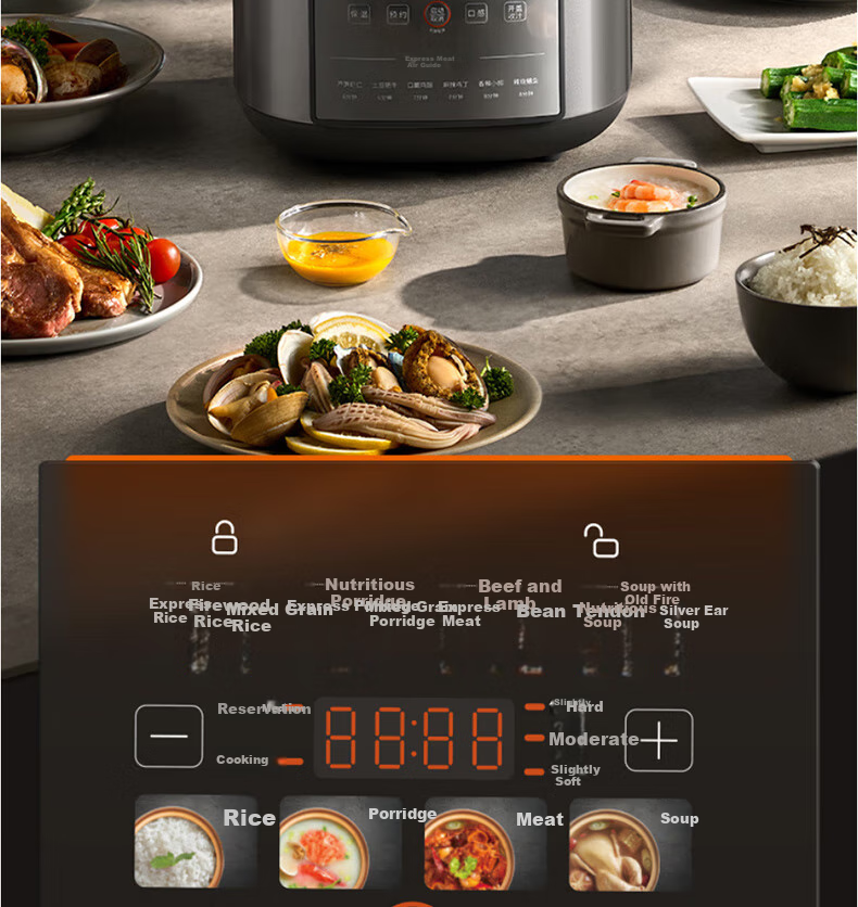 Joyoung Home 5L Electric Pressure Cooker with Dual Inner Pot, Non-Coated 316L Inner Pot, Programmable Timer Rice Cooker Y-50H160 24