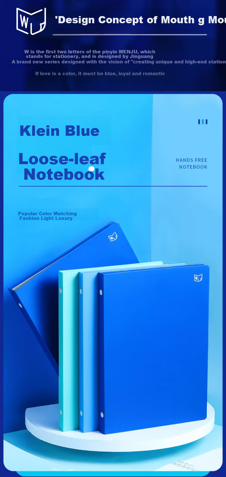 KINGJIM B5 Buckle Ring Klein Blue WJ Series Large Capacity Loose-Leaf Notebook 476TTE-GSBN03 Happiness Blue 1