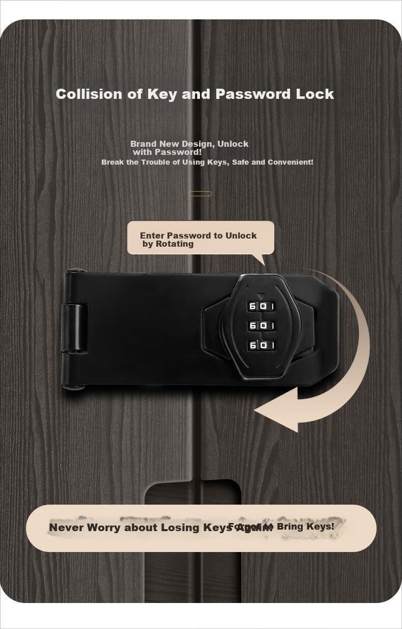 Cuntiandaofu Cabinet Door Lock, Password Lock, No Drilling Required, Drawer Lock, Cabinet Lock, Refrigerator Lock, Double-Opening File Cabinet Latch Lock 4