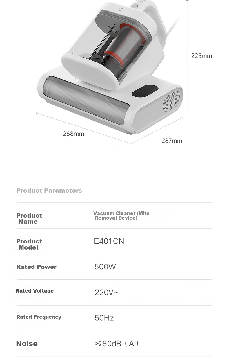 Mijia Xiaomi Dust Mite Remover 2 Pro Upgraded Suction Dual Dust Cups Smart Sensor LED UV Sterilization Home Bed Mite Remover [Chengbao] Christmas Gift 11