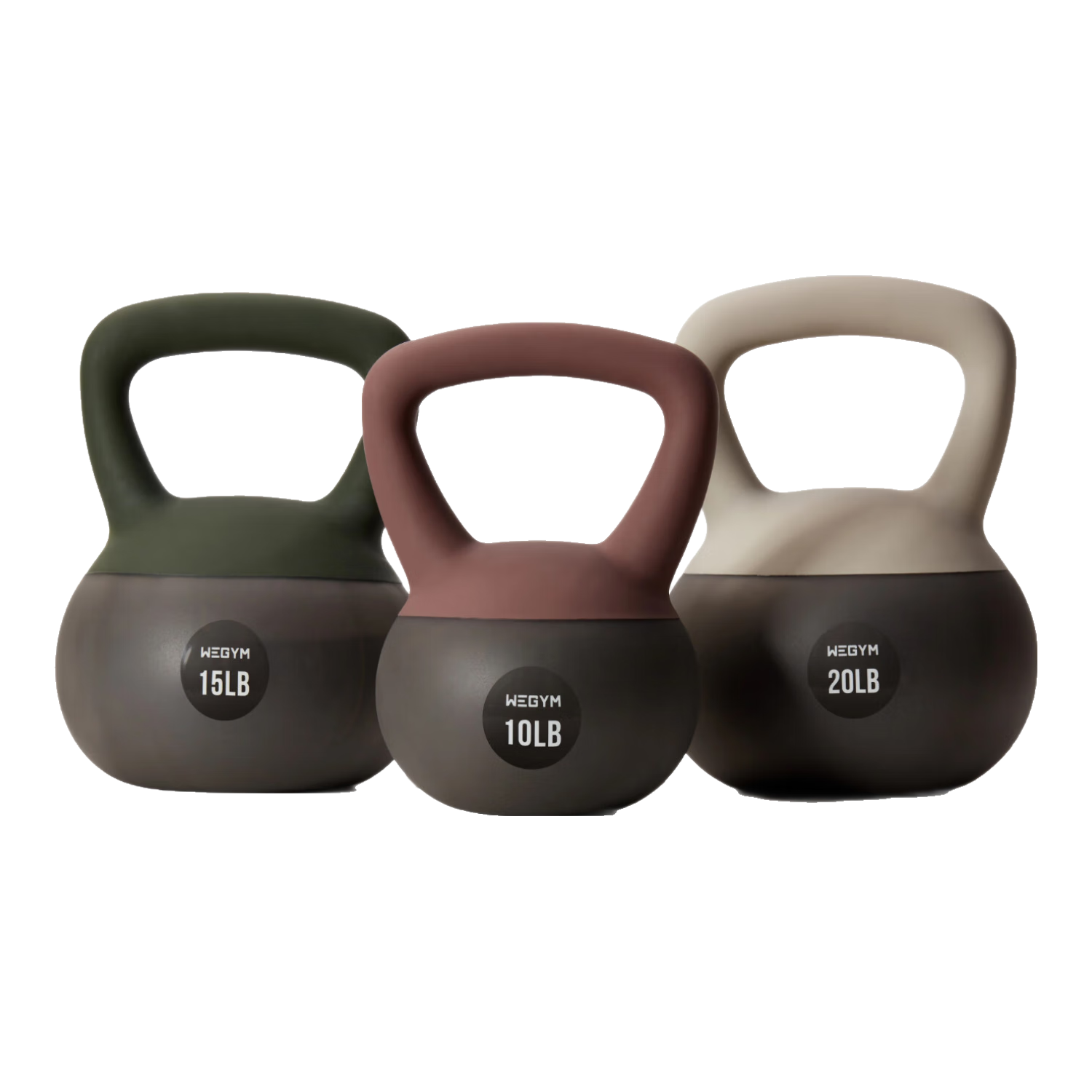 Wegym Soft Kettlebell for Men and Women Home Fitness Hip Lifting Workout Shaping Handle Squat Soft Base 15lbs Sandstone Color