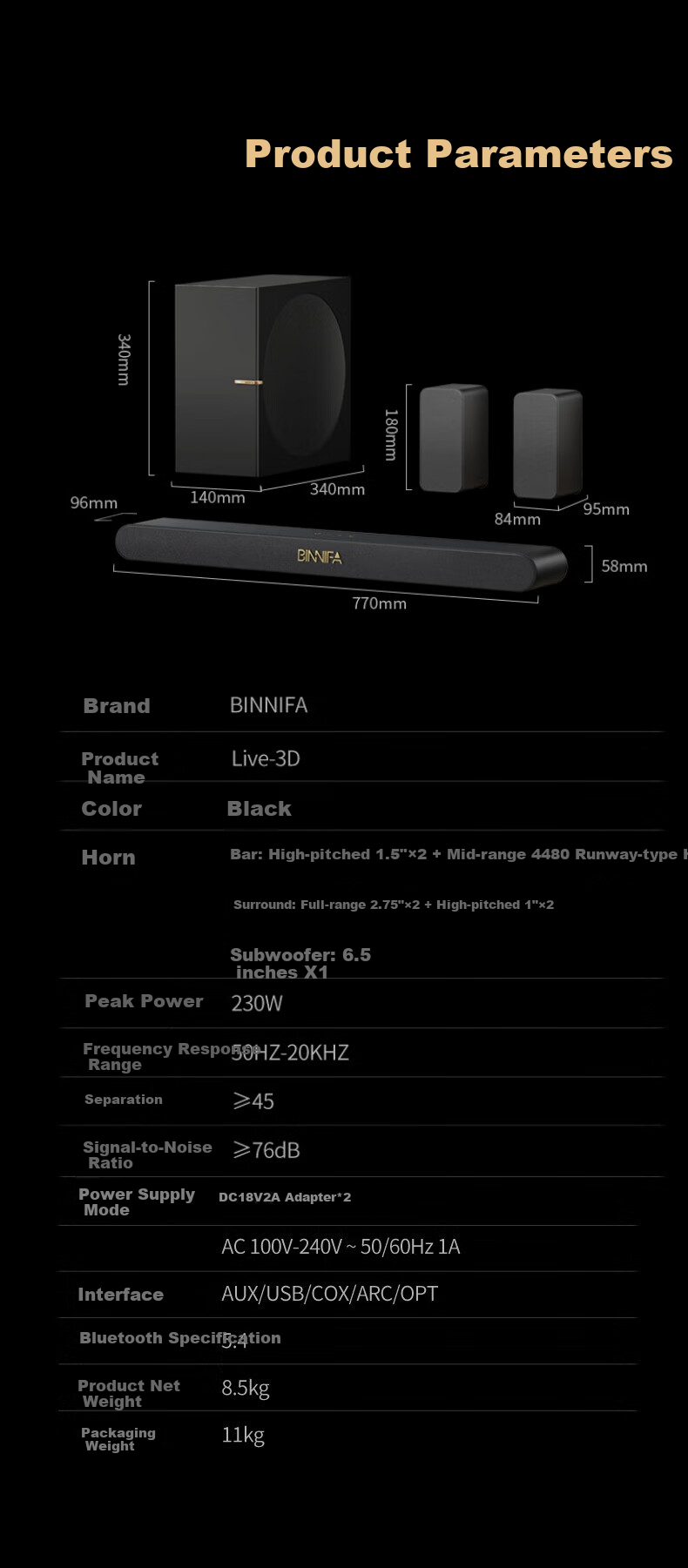 BINNIFA Soundbar TV Speaker, 5.1 Dolby DTS Decoding, Home KTV Package, Surround Sound Home Theater, Karaoke for Living Room, with Microphone 9
