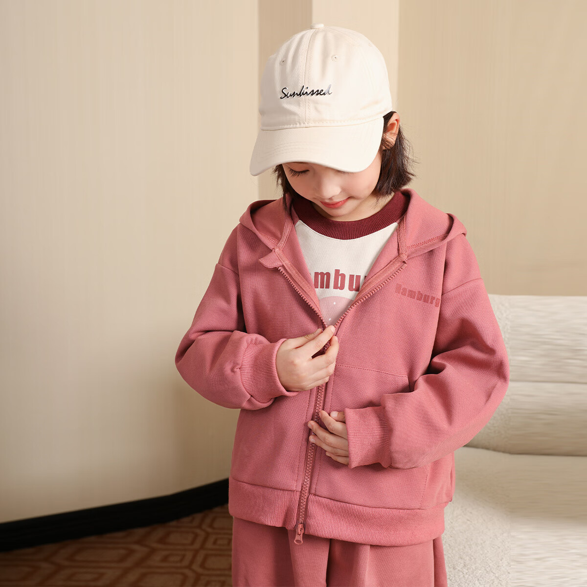 LUSON Chen Da Zhu Children's Clothing, Girls' Sportswear Set, Autumn New Fashion Casual Kids' Outerwear Set, New Year's Outfit