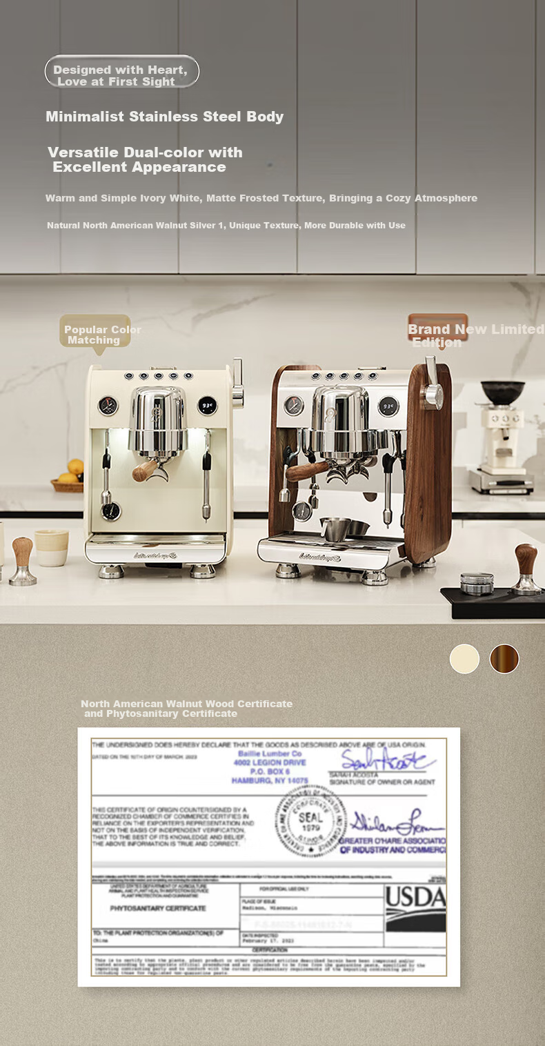 GEMILAI Yinsha G3148C Coffee Machine, Home And Commercial Semi-Automatic Coffee Maker, Small Appliance for Americano And Espresso, Dual Boiler, Rotary Pump 13