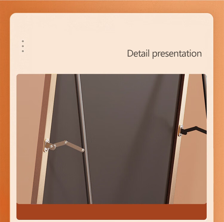 XINGKAI Full-Length Dressing Mirror Wall-Mounted Floor Mirror for Bedroom JY89 Gold 146*36cm 8