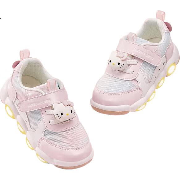 Детские кроссовки DAVE & BELLA Hello Kitty, весенне-осенние, со светящимися элементами, для девочек, розовые, размер 27 (17.0 см)