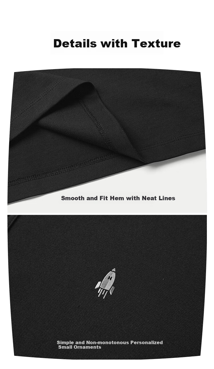 HLA Short-Sleeve Polo Shirt for Men, Light Business Aviation Series, Cool-Feeling Short Sleeves for Men in Summer 4