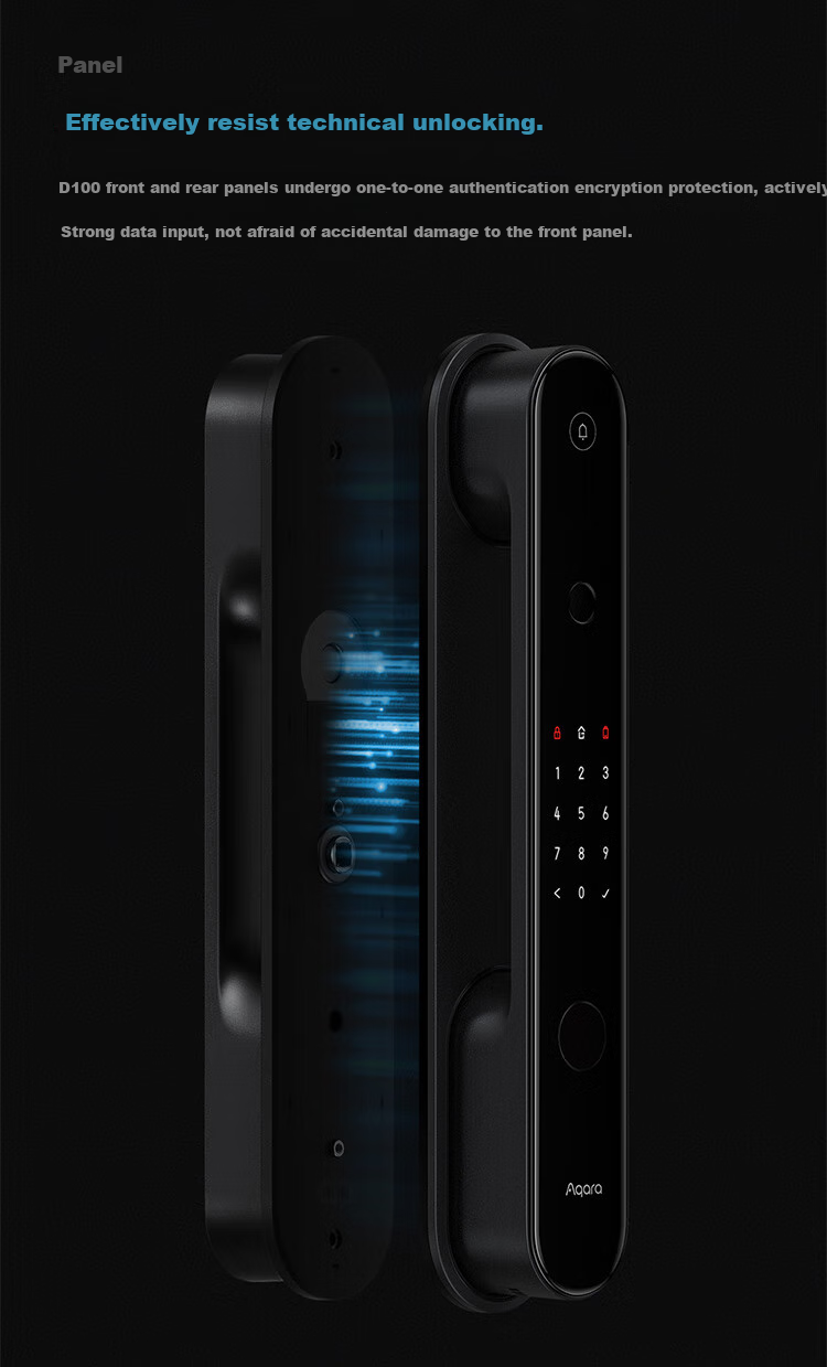 Aqara Smart Door Lock D100 Fully Automatic Sliding Fingerprint Lock, Integrated with Mijia APP/iOS HomeKit, Carbon Black 19