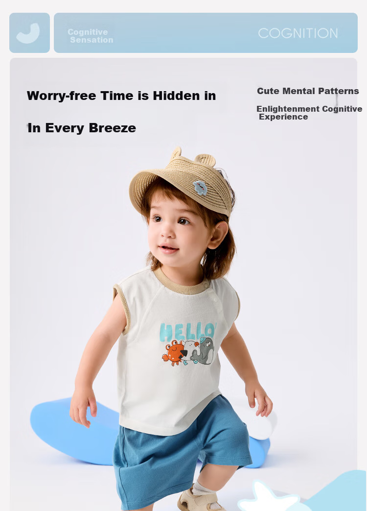 BALABALA Baby Short-Sleeve Set, Boys' Summer Outfit, Girls' Stylish Two-Piece Set, Fashionable And Cute, 209225119202 2