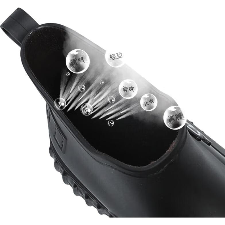 FOOTOPPO Rain Boots for Men, Water Shoes, Men's Short Rain Boots, Adult Waterproof Shoes, Rubber Shoes, Construction Site Non-Slip Boots, Low-Top Overshoes, Water Boots
