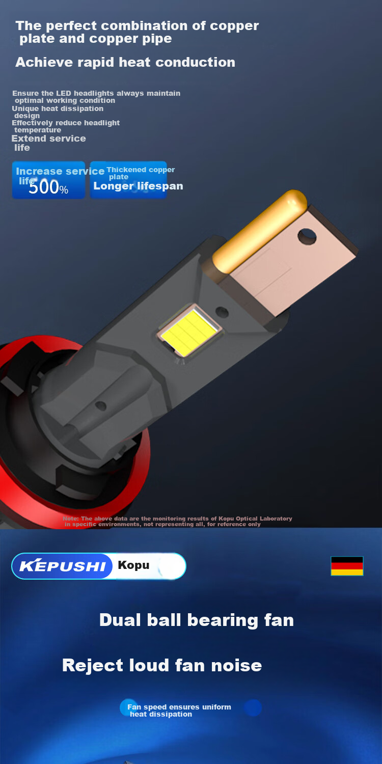 KEPUSHI Automotive LED Headlight Bulb H1/h4 LED Car Light Laser High And Low Beam Integrated Strong Light Bulb High And Low Beam Light 6