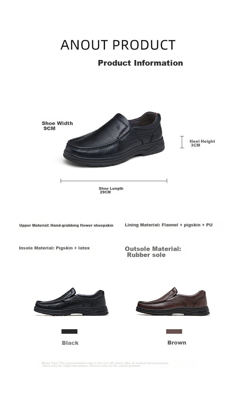 CAMEL Soft-Soled Comfortable Wear-Resistant Slip-On Middle-Aged Business Casual Leather Shoes for Men, GE12235379, Brown, Size 38 2