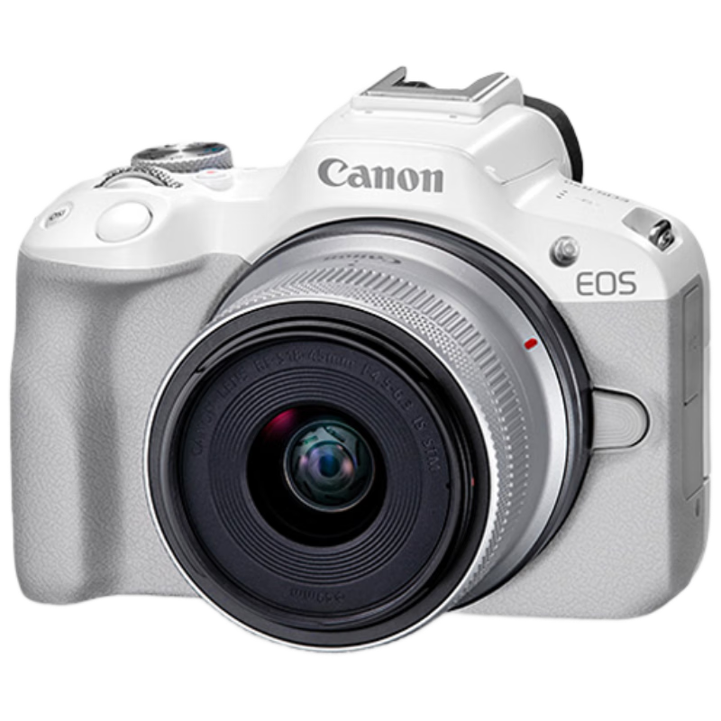Canon EOS R50 Compact Portable Mirrorless Digital Camera, 4K Vlog High-Definition Video Camera for Home And Travel, Beauty Photography Camera with 18-45mm Lens Kit, White, Travel Fun Package