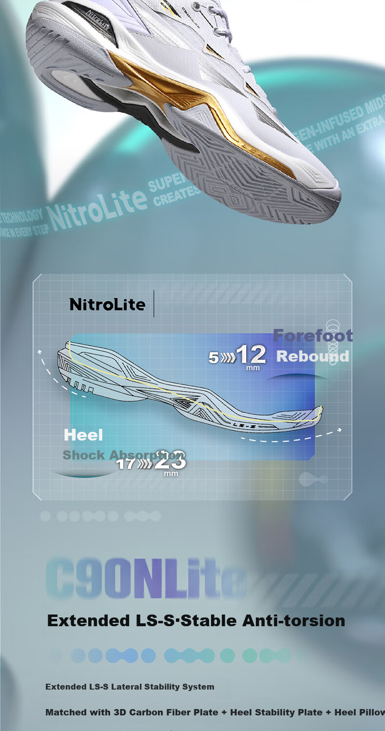 VICTOR Badminton Shoes, Non-Slip And Shock-Absorbing Protection, C90NL White New Model, High-End Competition Shoes, White, Size 40 3