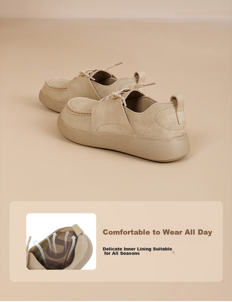 Dusto Thick-Soled Loafers for Women, 2026 New Spring Style, Flat Soft-Soled Deep-Mouthed Shoes, Birkenstock-Style Shoes, Kangaroo Shoes 8