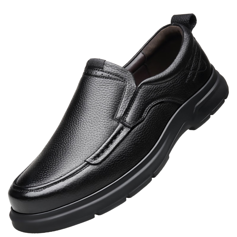 Hengyuanxiang Men's Slip-On Business Casual Breathable Driving Loafers J7276 Black Size 42