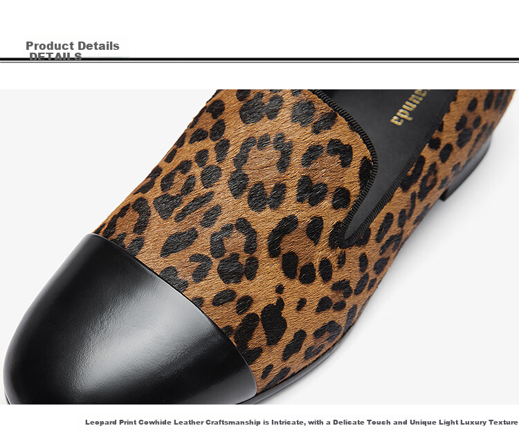 Le Saunda [Fantasia] Elegant Retro Round Toe Patchwork Loafers Women's Flats 6M20101, Forest Leopard Coffee LEO, Size 35 4