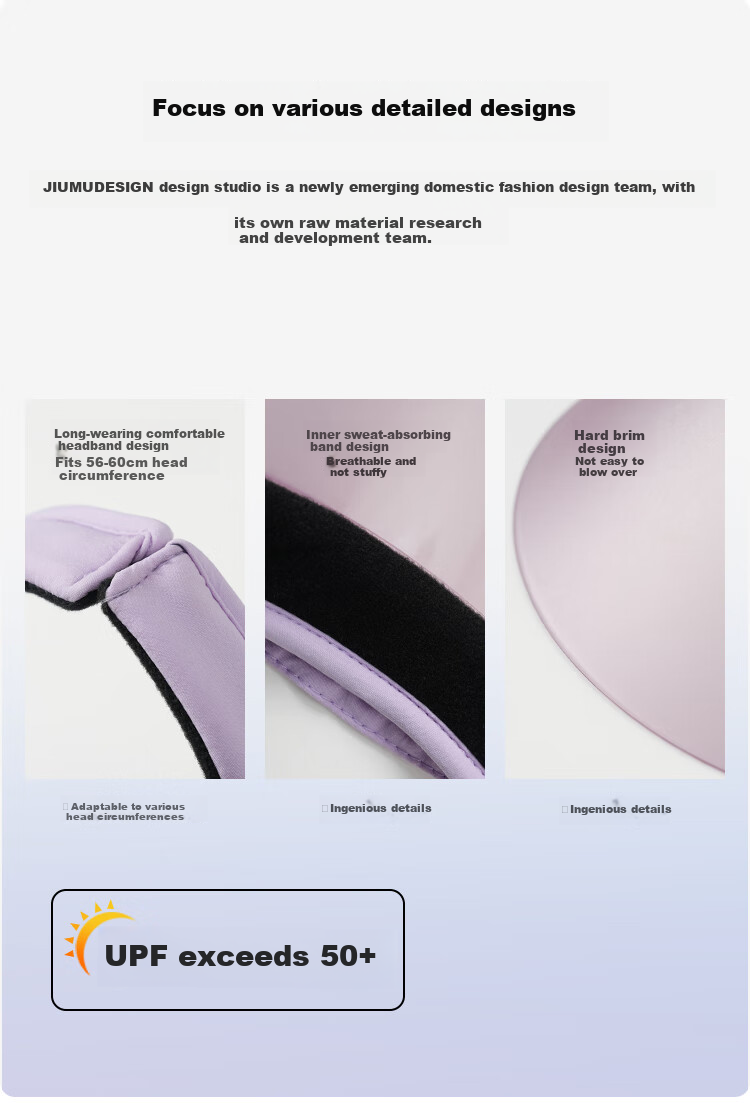 JIUMU Sun Protection Hat for Women, Sun Visor Cap, Sunhat, Visor Hat, Cool Cap, Summer Outdoor Face-Covering UV Protection Hat for Wome 3