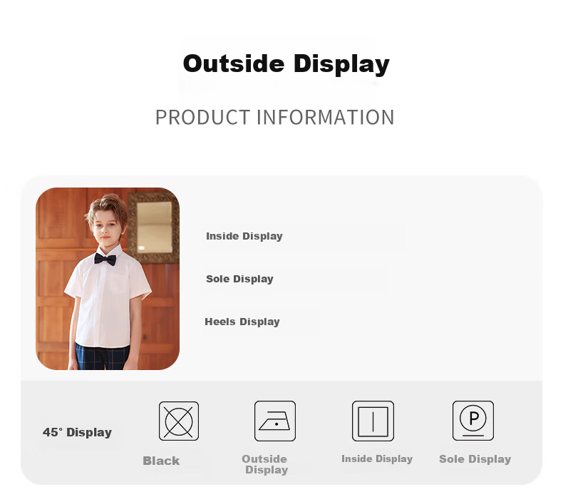 Yinuofang Children's Shirt, Boys' Short-Sleeve White Dress Shirt, Performance Wear for June 1st, Suit Shirt, Summer T-Shirt, Graduation Season, Chorus 4