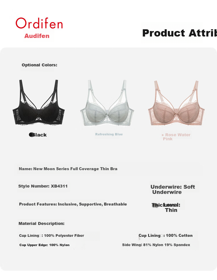 Ordifen Women's Lifting Soft Wireless Bra with Cut-Out Cups, Beautiful Back Design, Seamless Breathable Thin Cup Brassiere XB4311 10