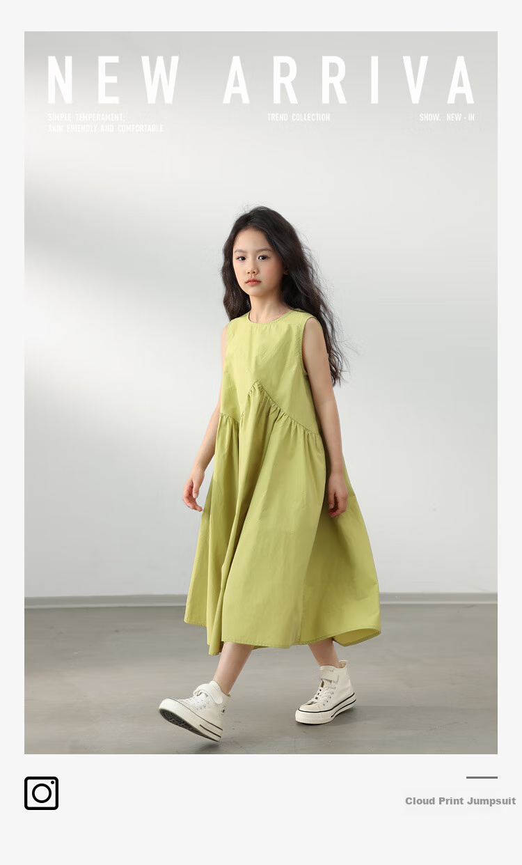 LUSON Chen Da Zhu Children's Clothing, Girls' Summer Dress, New Style for 2025, Korean Fashion, Stylish Children's Thin Sleeveless Dress 1